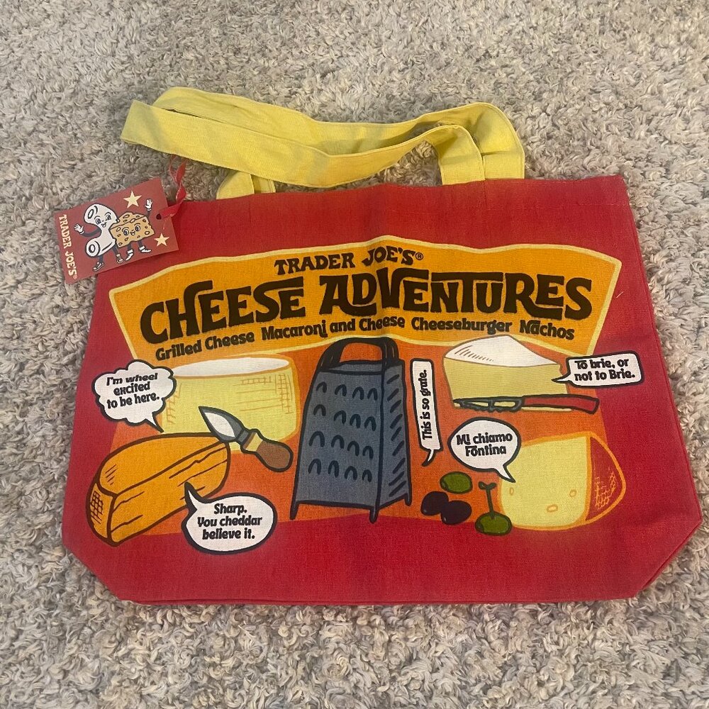 Trader Joe’s Cheese Adventures Canvas Tote NWT